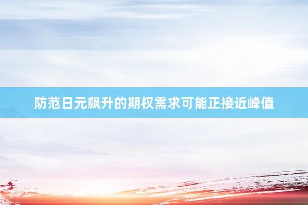 防范日元飙升的期权需求可能正接近峰值