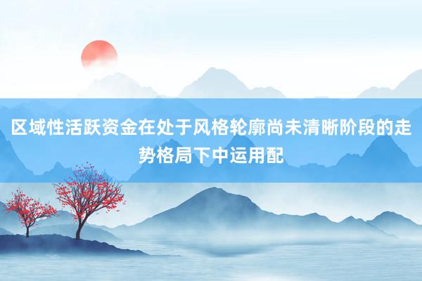 区域性活跃资金在处于风格轮廓尚未清晰阶段的走势格局下中运用配